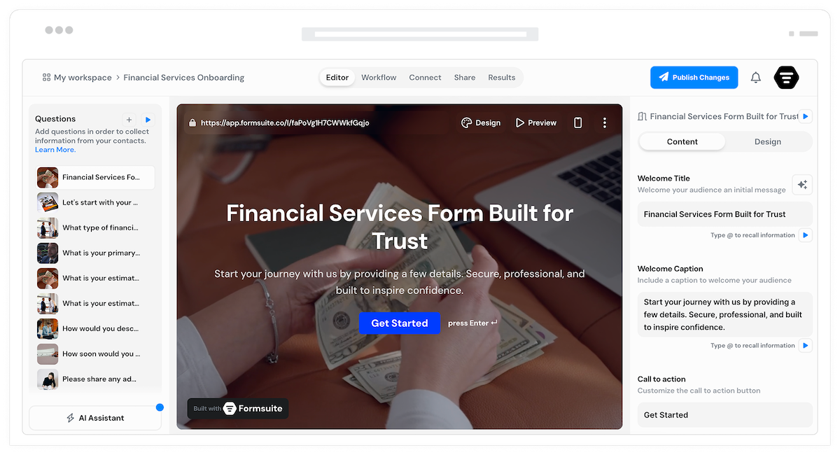 Financial Services Forms Built for Trust